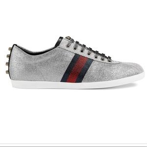 gucci silver slippers